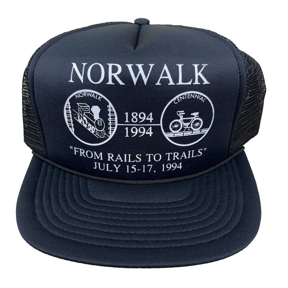 Vintage‎ Norwalk Trucker Hat Cap Snapback Railroad Trail Mesh Rope Hiking 90s